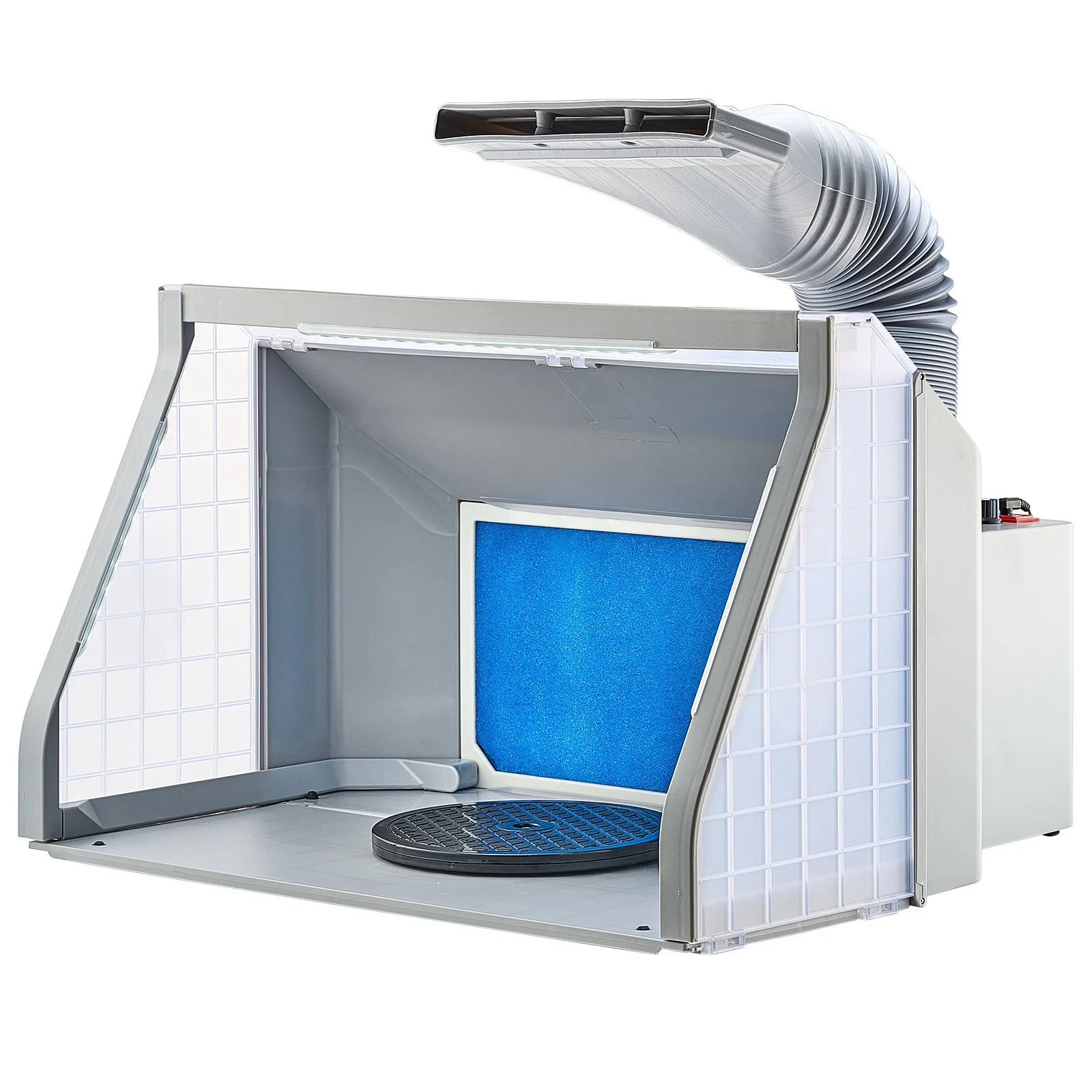 Airbrush Spray Booth, Dual-Fans Portable Hobby Airbrush Paint Spray Booth Kit with LED Lights and Exhaust Extension Hose, Airbrush Paint Booth for Painting Models, Arts, Crafts, Cakes
