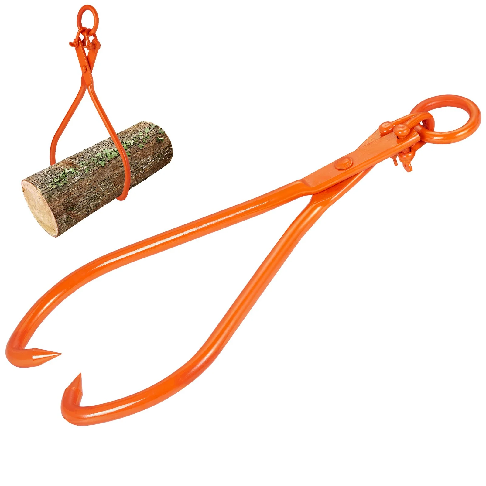 Log Skidding Tongs, 32 inch 2 Claw Log Lifting Tongs, Heavy Duty Steel Lumber Skidding Tongs, 1543 lbs/700 kg Loading Capacity, Log Lifting, Handling, Dragging & Carrying Tool