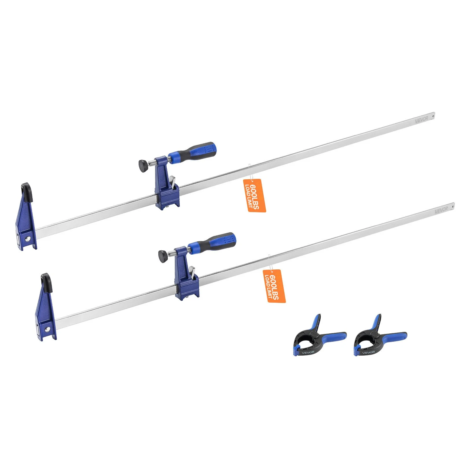 Bar Clamps for Woodworking, 2-Pack 36 inch Opening, Lockable F-Clamp with 600 lbs Load Limit, 2-1/2 inch Depth, Cast Iron and Carbon Steel, Easy to Use, Wood Clamps for Woodworking Metal Working