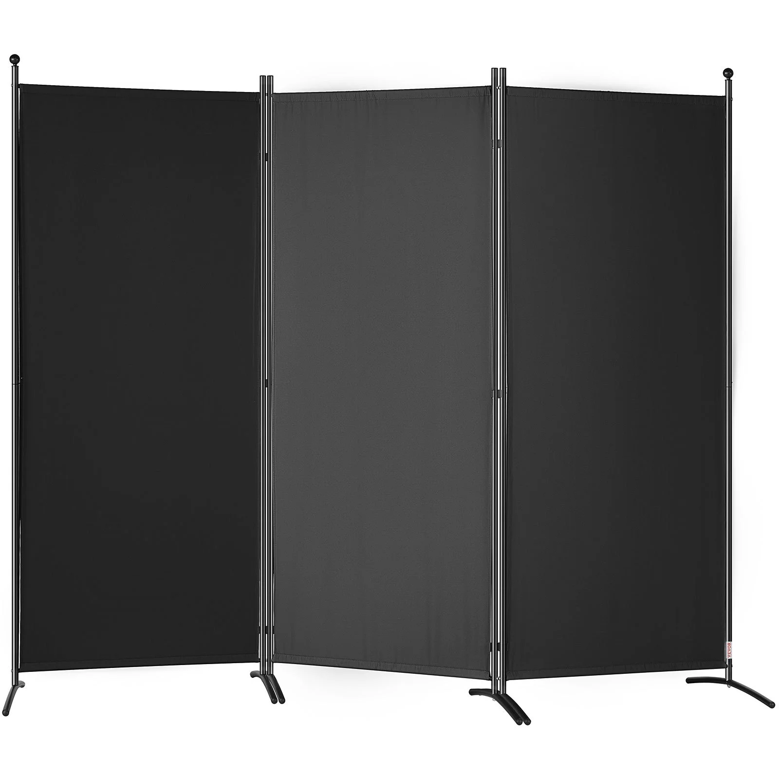 Room Divider, 6.1 ft Room Dividers and Folding Privacy Screens (3-panel), Fabric Partition Room Dividers for Office, Bedroom, Dining Room, Study, Freestanding, Black