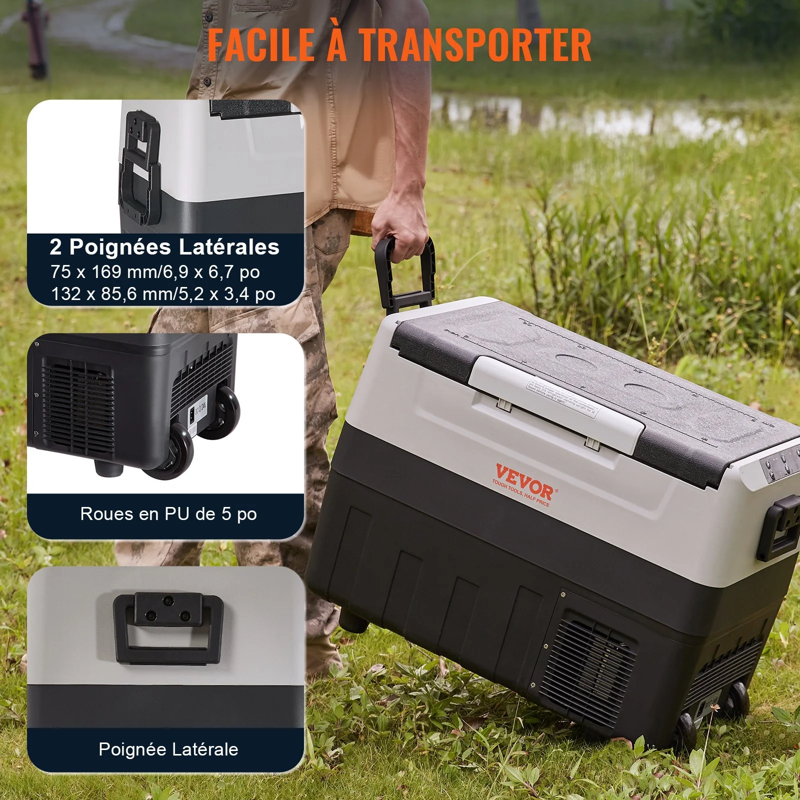 Car Refrigerator, 12 Volt Car Refrigerator Fridge, 48 QT/45 L Dual Zone Portable Freezer, -4℉-50℉ Adjustable Range, 12/24V DC and 100-240V AC Compressor Cooler for Outdoor, Camping, Travel, RV - Image 10