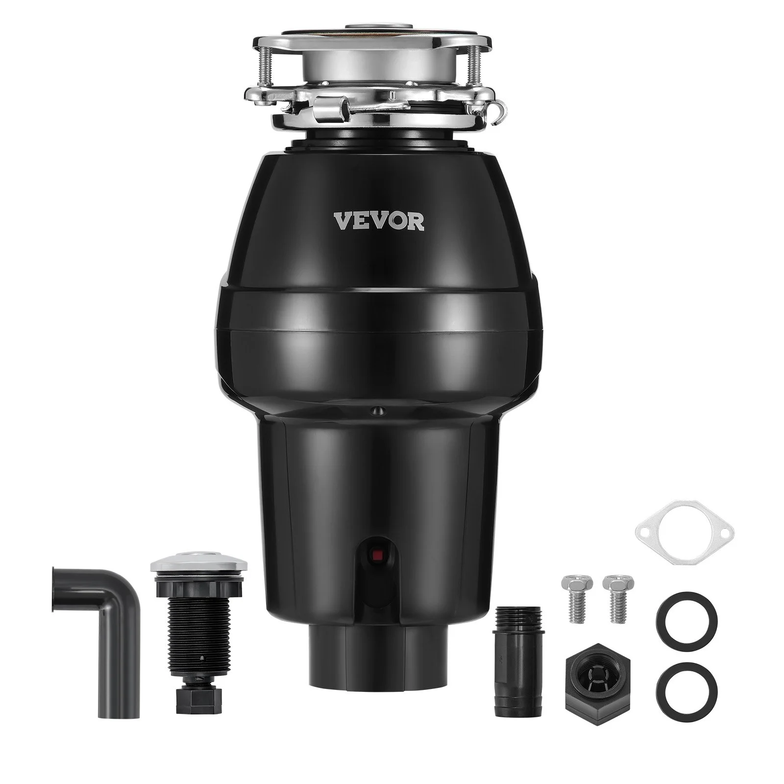 Garbage Disposal, 1/2 HP 3450RPM Continuous Feed Food Waste Disposer, 3-Bolt Mount Food Waste Grinding System with Sound Reduction, Power Cord & Splash Guard for Kitchen Sinks