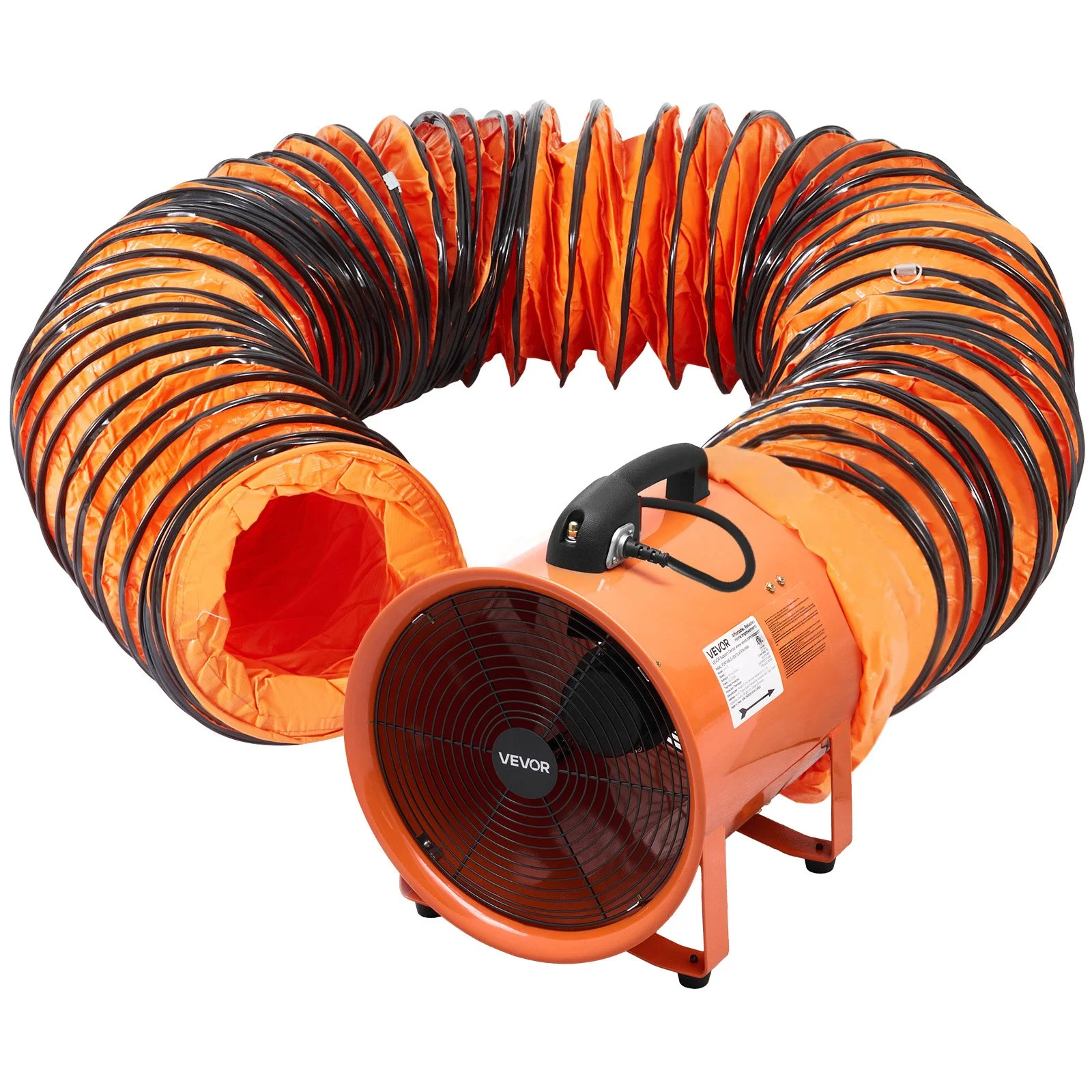 Portable Ventilator, 16 inch Heavy Duty Cylinder Fan with 33ft Duct Hose, 1350W Strong Shop Exhaust Blower 5175CFM, Industrial Utility Blower for Sucking Dust, Smoke, Smoke Home/Workplace