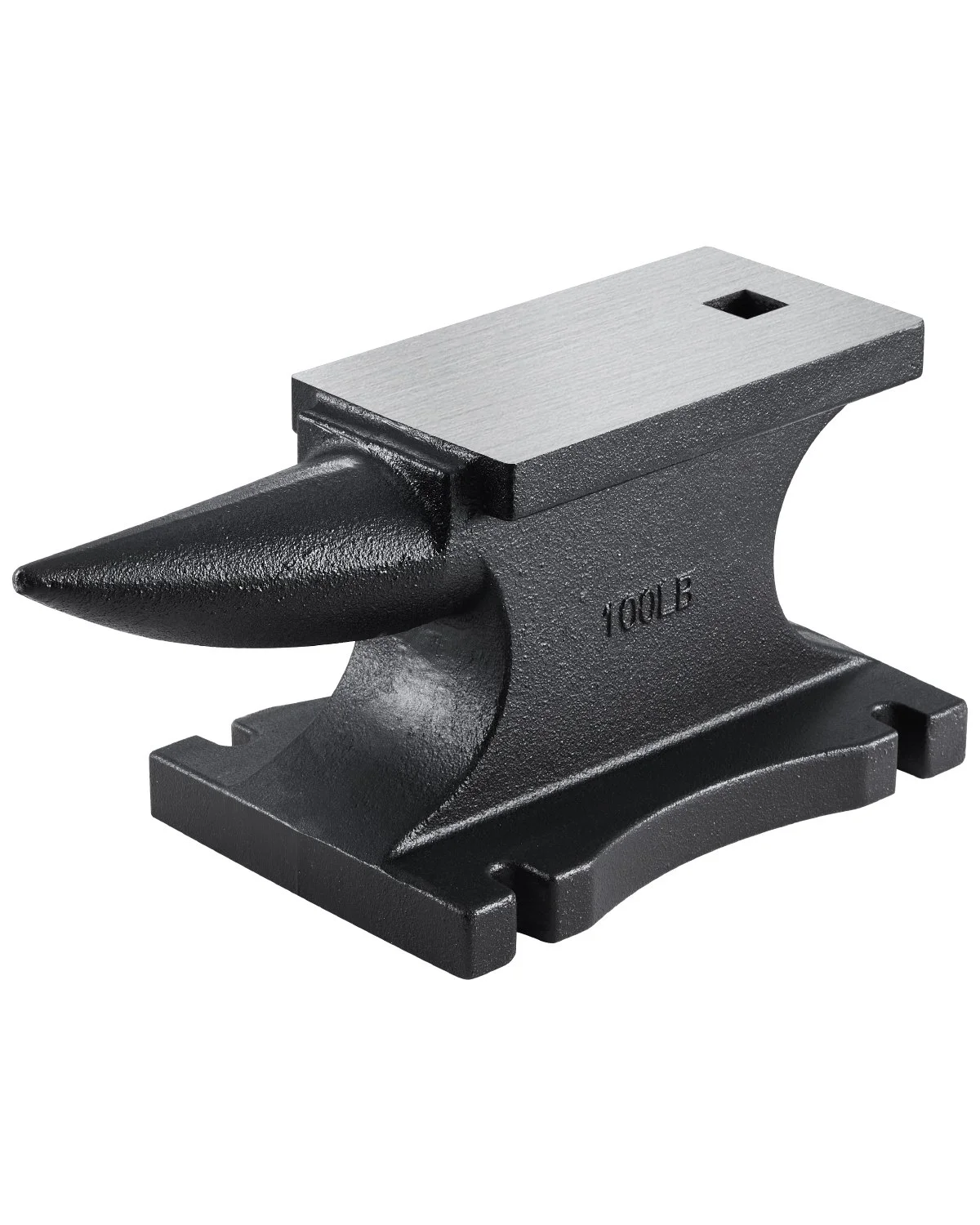 Cast Iron Anvil, 100 Lbs/45kg Single Horn Anvil, with 10.4 x 5 in Countertop and Stable Base, High Hardness Rugged Round Horn Anvil Blacksmith, for Shaping, Bending, Twisting