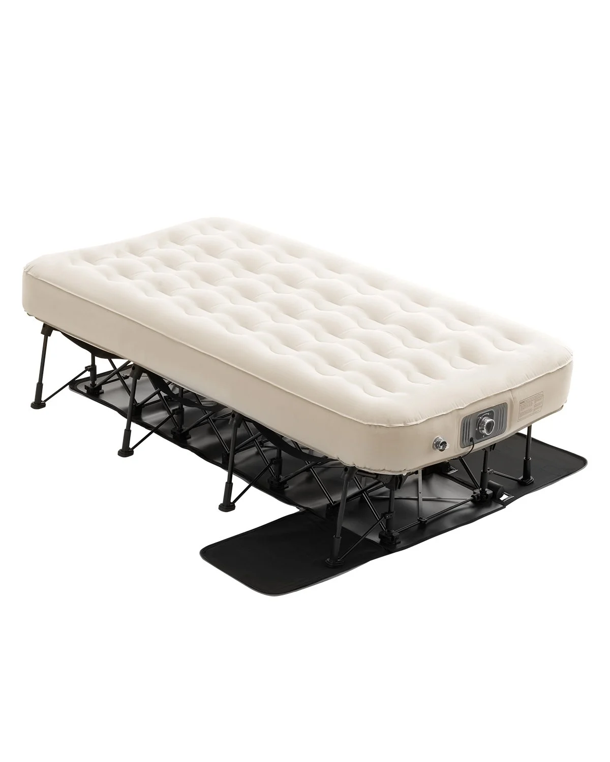 Air Mattress with Frame, Inflatable 1 Person Camping Cot with Built-in Pump, Portable Folding Air Beds Supports 300 lbs, Blow Up Anywhere Bed for Guests Camping Travel Indoor & Outdoor Use