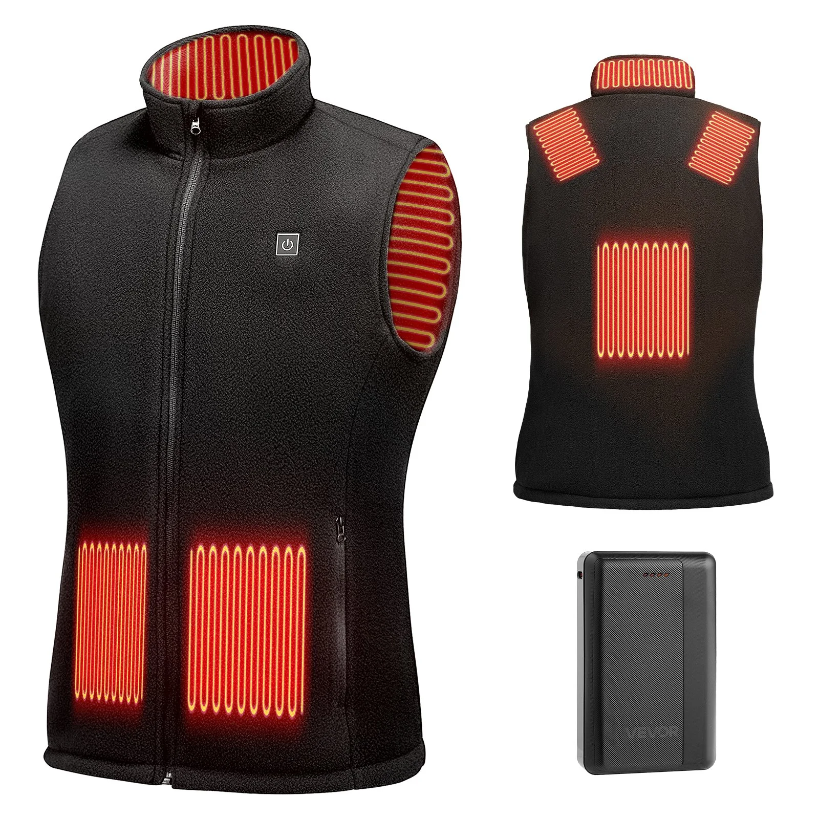 Heated Vest, Women Electric Heating Vest with 16000 mAh Battery Pack, 6 Heating Zones Lightweight Rechargeable Winter-Vest with 3 Levels, for Outdoor Hiking Camping Fishing Skiing, Size L