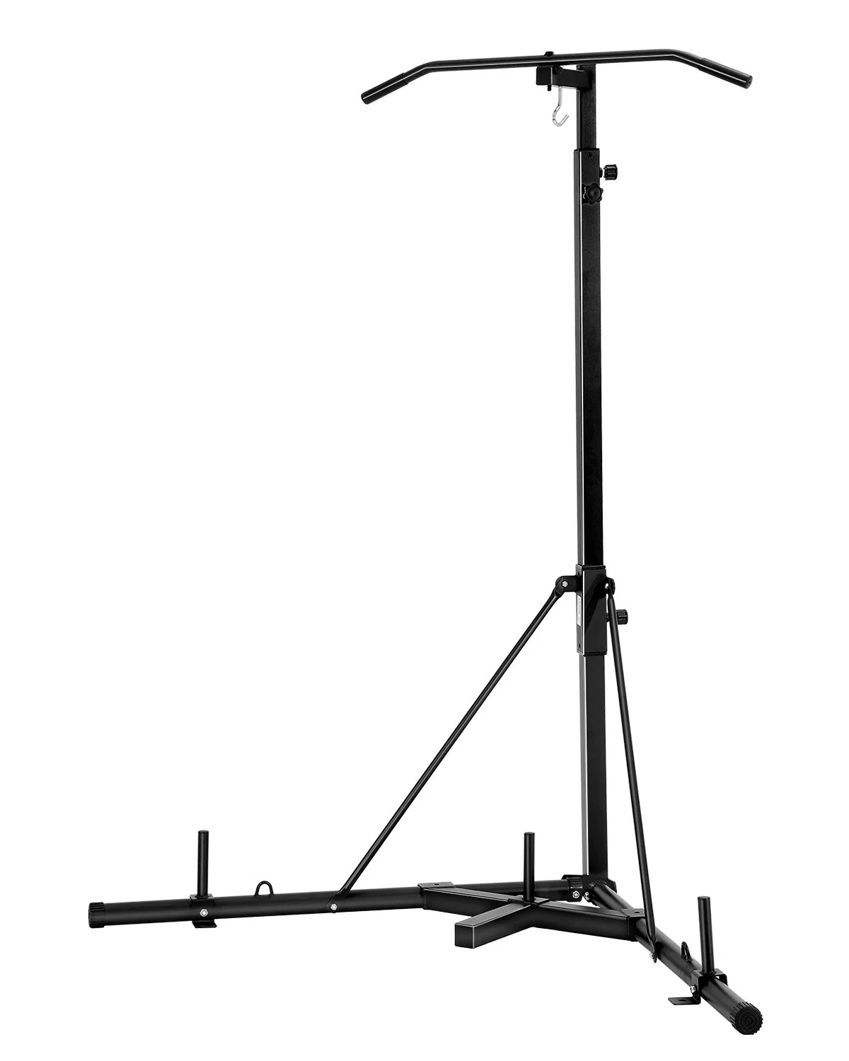 2 in 1 Punching Bag Stand, Steel Heavy Duty Workout Equipment, Adjustable Height Boxing Punching Bag Stand with Pull Up Bar, Freestanding Sandbag Rack, Holds Up to 140 lbs, for Home Gym Fitness