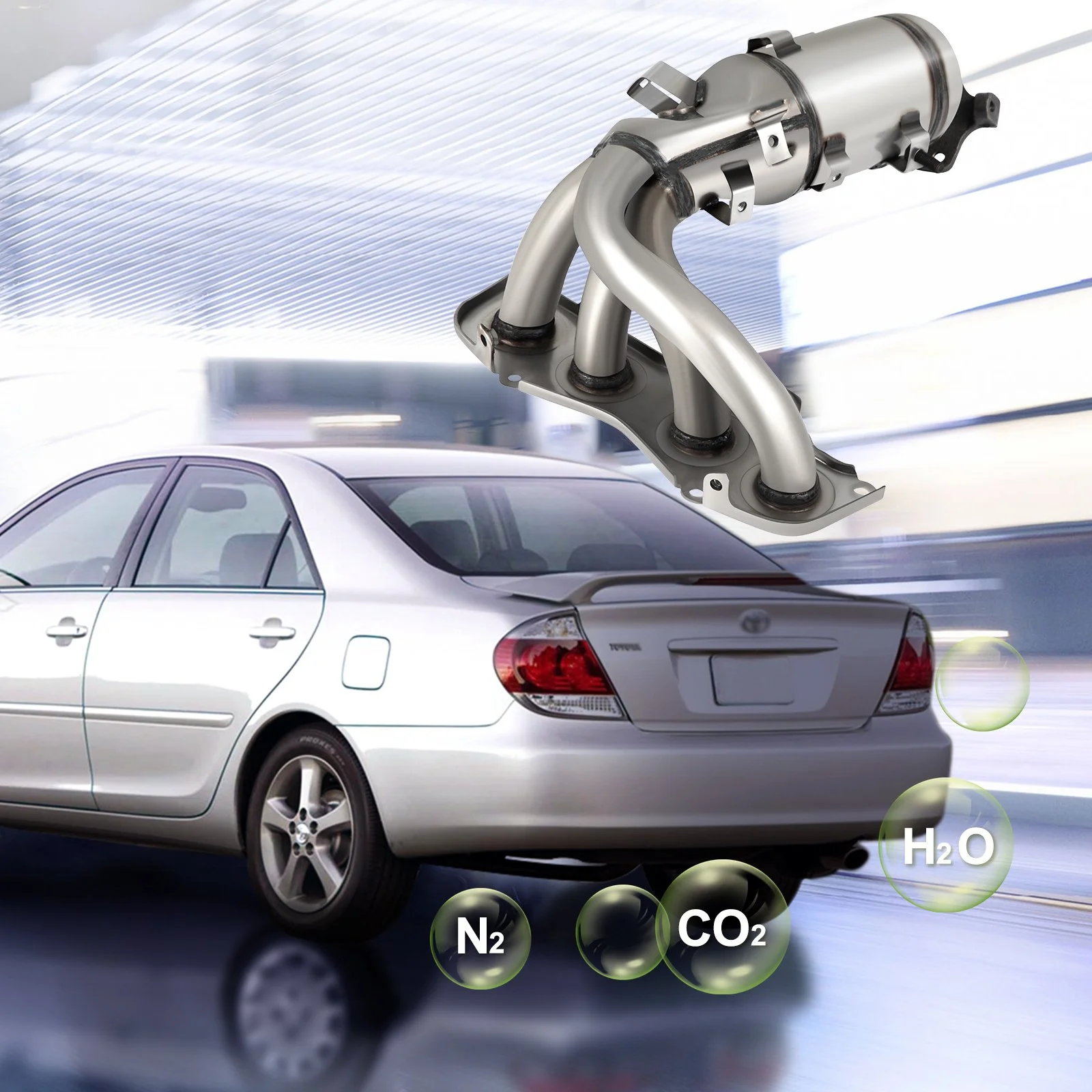 Exhaust Manifold Catalytic Converter Headers For Toyota Camry Solara 2002-2006 2.4L - Image 11