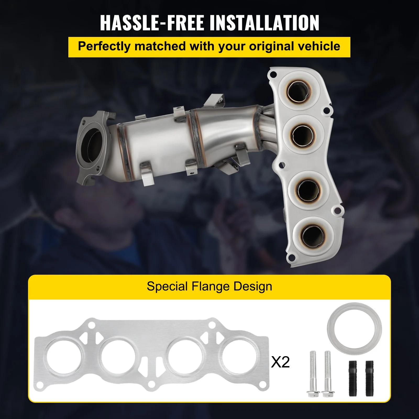 Exhaust Manifold Catalytic Converter Headers For Toyota Camry Solara 2002-2006 2.4L - Image 8