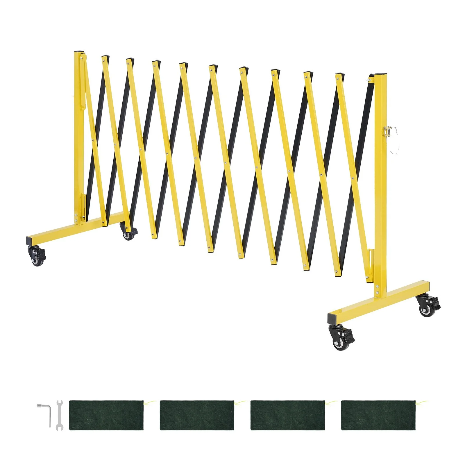 Industrial Expandable Barricade, 13FT Expandable Safety Barrier, Flaxible Mobile Barricade with Locking Casters, Portable Folding Security Gate Traffic Fence for Driveway Warehouse Elevator - Image 9