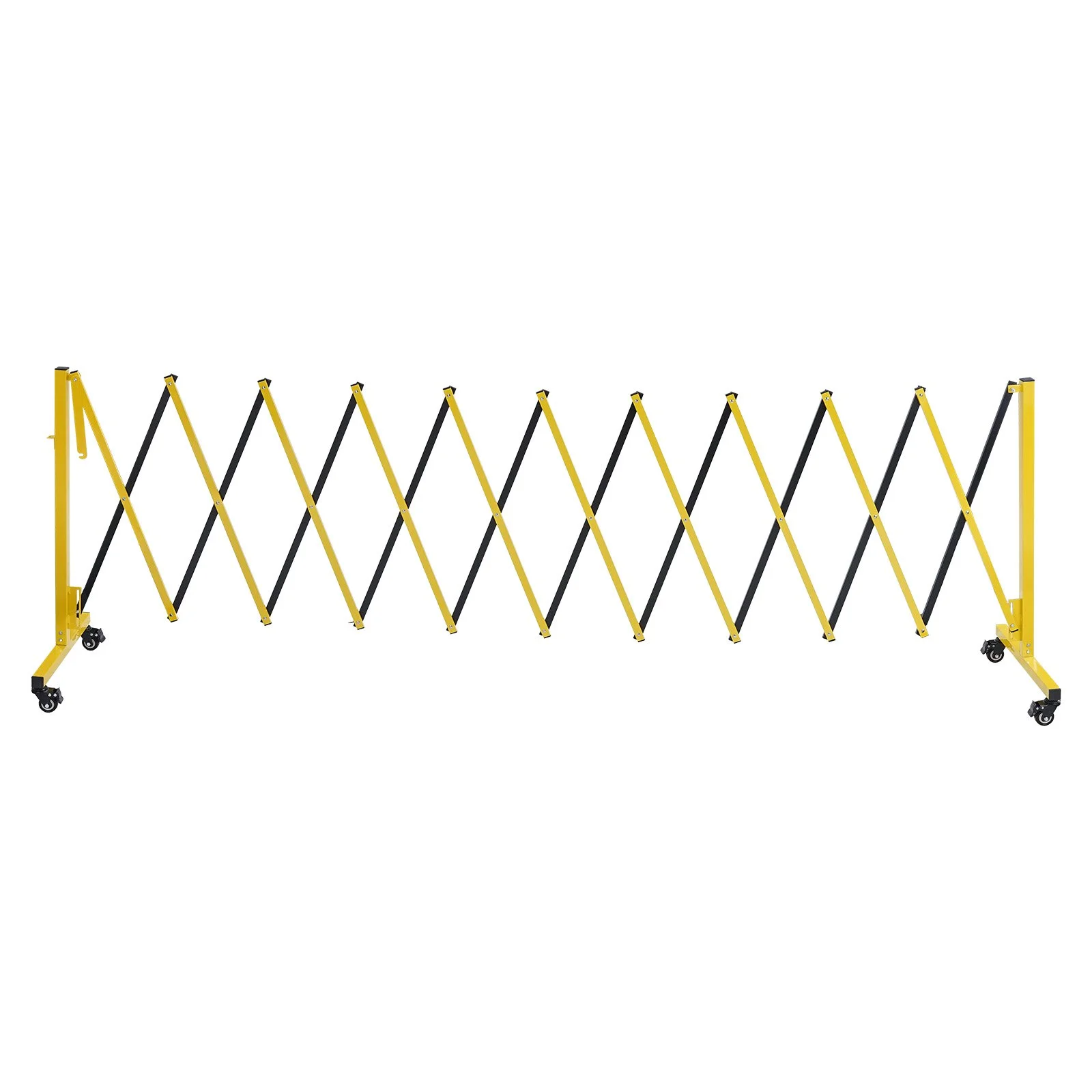 Industrial Expandable Barricade, 13FT Expandable Safety Barrier, Flaxible Mobile Barricade with Locking Casters, Portable Folding Security Gate Traffic Fence for Driveway Warehouse Elevator - Image 3