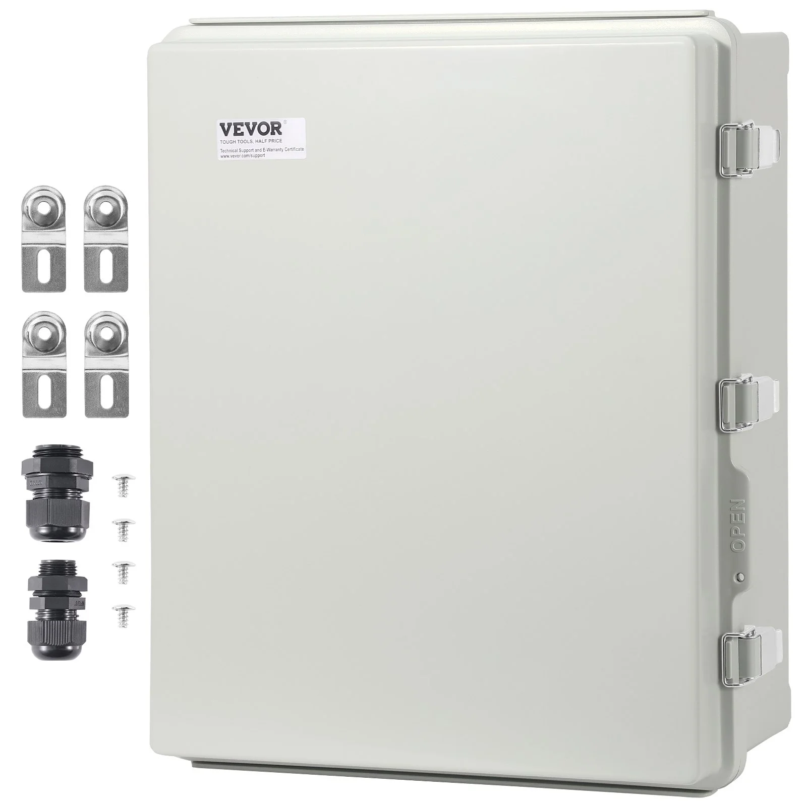 Outdoor Electrical Junction Box, 20.87 x 16.92 x 7.87 in, ABS Plastic Electrical Enclosure Box with Hinged Cover Stainless Steel Latch, IP67 Dustproof Waterproof for Outdoor Electrical Projects