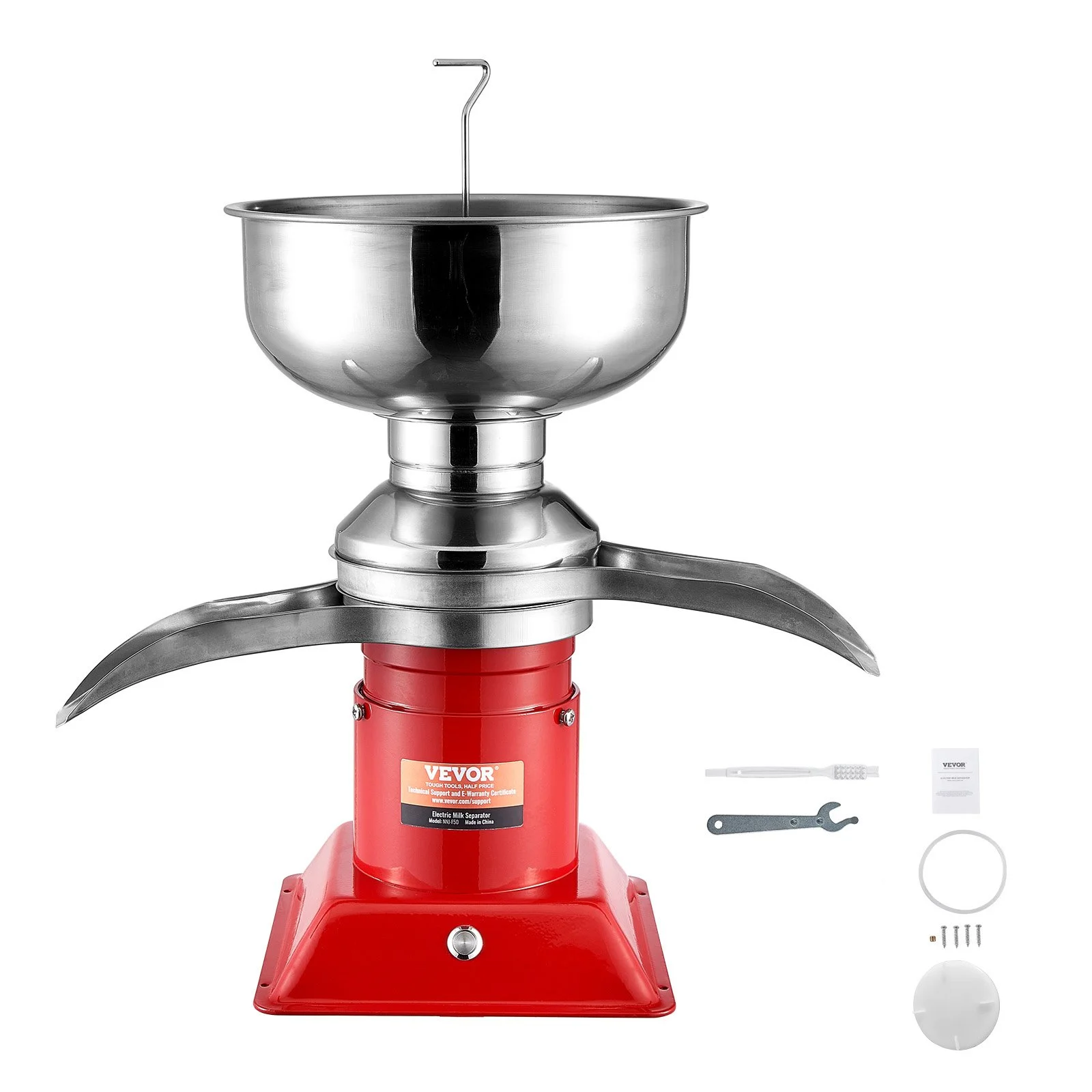 Milk Cream Centrifugal Separator, 304 Stainless Steel Electric Cream Separators, 100L/H Output 10500RPM Goat Milk Separator, 30W Cow Cream Separator, Milk Skimmer with 5L Bowl Capacity, 100-240V