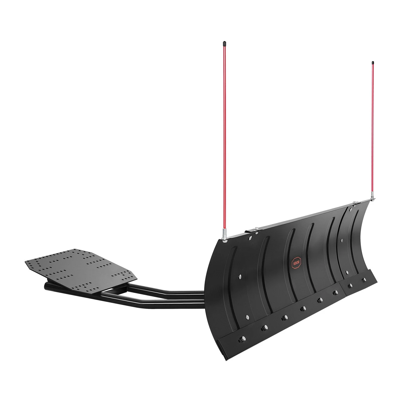 Snow Plow Blade, 43 in/60 in Width Adjustable Snow Plow Kit, Easy to Detach, Universal Mount Plowing Attachment with Rubber Flaps, Heavy Duty Steel Blade, Compatible with Most UTV &  ATV