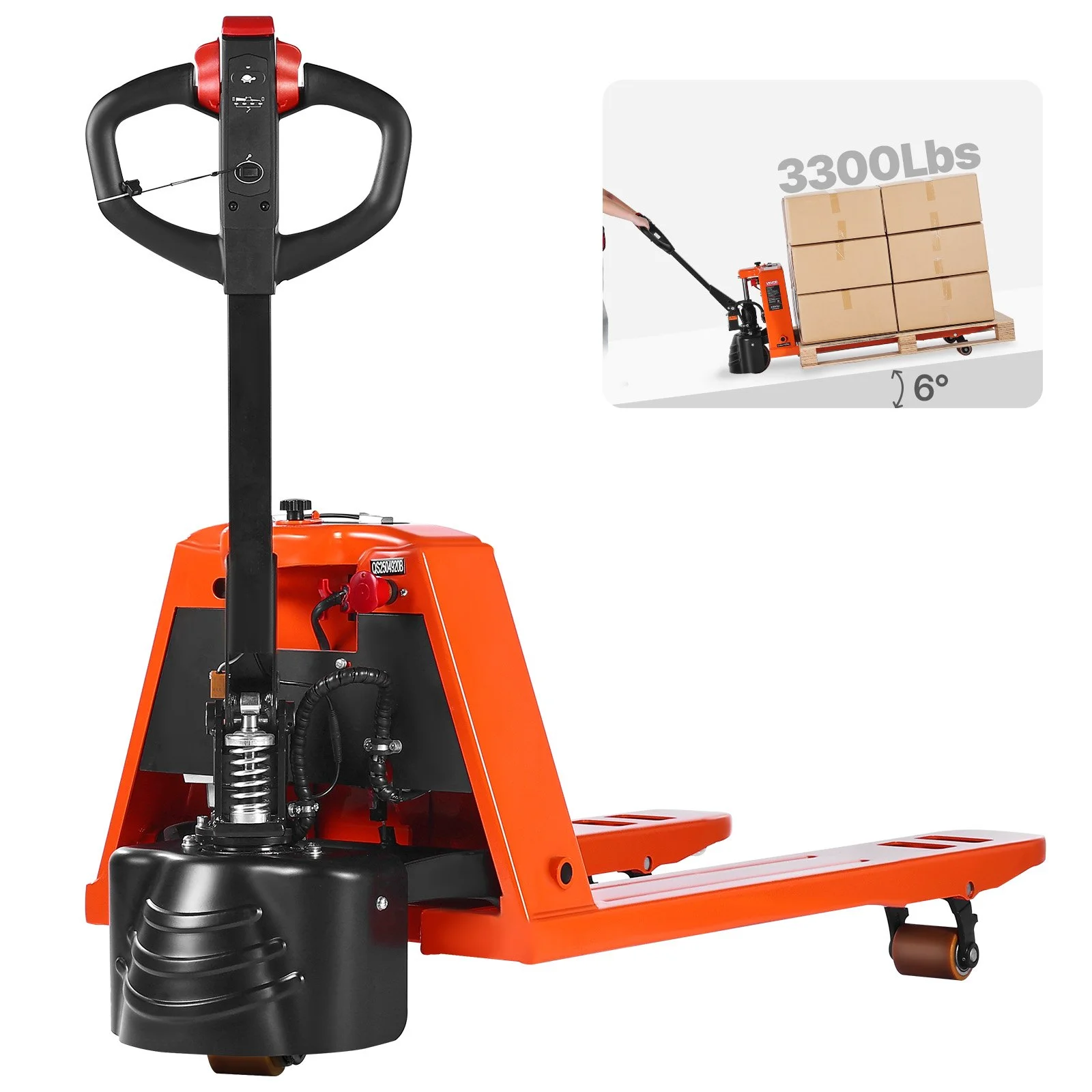 Electric Pallet Jack, 3300 lbs Load Capacity, Lithium Battery Powered Pallet Jack Truck with 48L x 27W Inch Forks for Material Handling, Suitable for Warehouse, Supermarket, Manufacturing