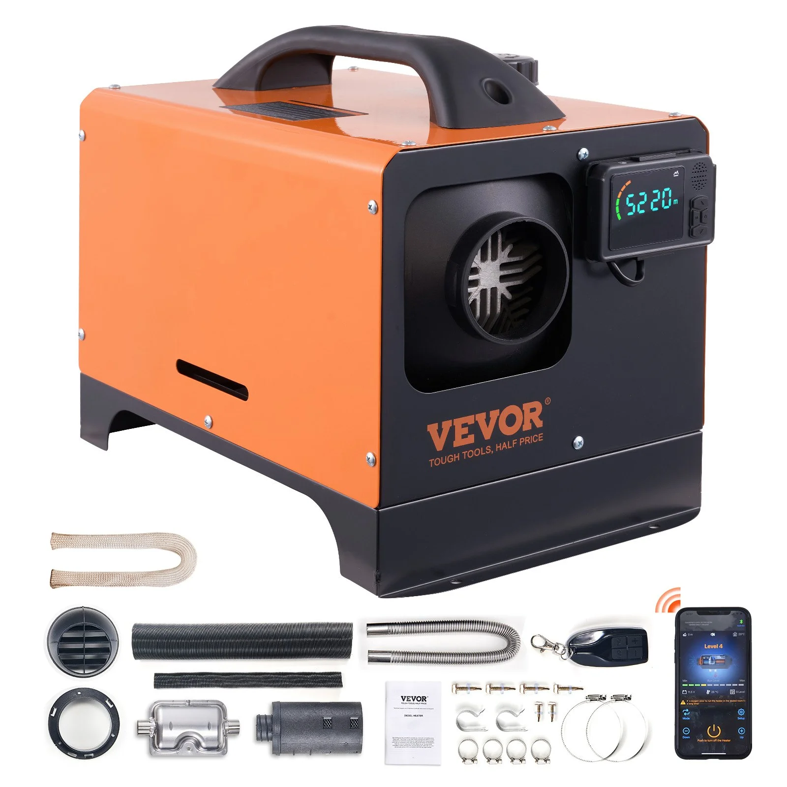 Diesel Air Heater All-in-one 12V 8KW Bluetooth App LCD for Car RV
