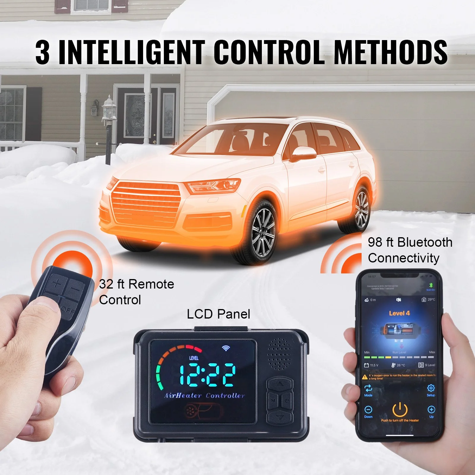 Diesel Air Heater All-in-one 12V 8KW Bluetooth App LCD for Car RV - Image 3