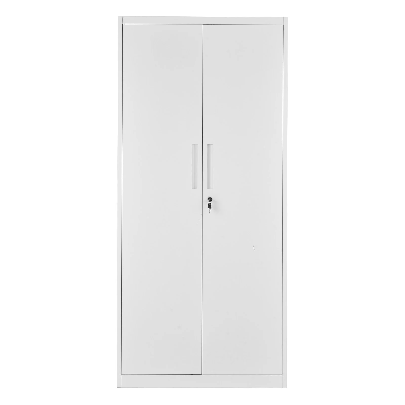 Metal Storage Cabinet, 68.9 in Lockable Steel Garage Cabinet with 4 Adjustable Shelves, 2 Magnetic Doors, 2 Keys, 5 Tiers Tool Storage for Pantry, Warehouse, Basement, Laundry, Office, White - Image 12